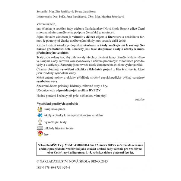 Čítanka 5 (Duhová řada), Čtení s porozuměním