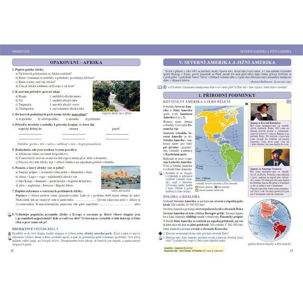 Zeměpis 7 -  Antarktida, Afrika, Amerika, Asie, Austrálie, Oceánie, světový oceán, Čtení s porozuměním - učebnice