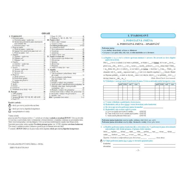 Procvičujeme češtinu v 7. ročníku - pracovní sešit, Čtení s porozuměním