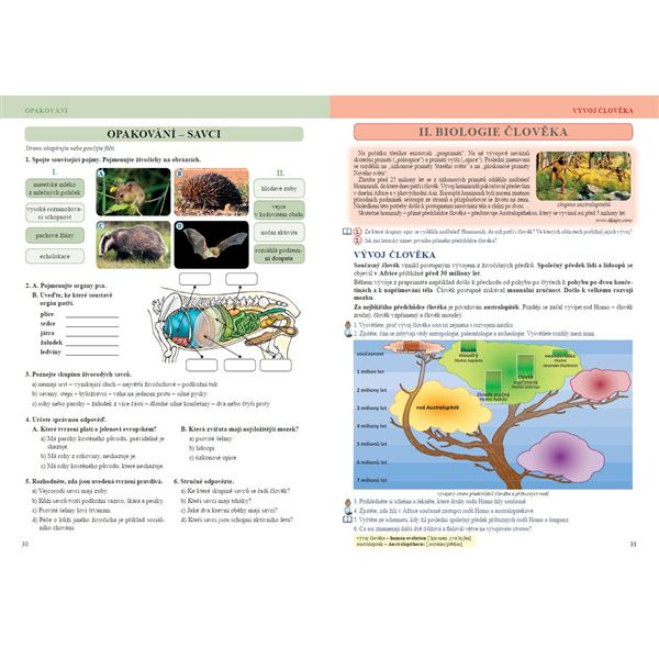 Přírodopis 8 - Savci a člověk, Čtení s porozuměním - učebnice