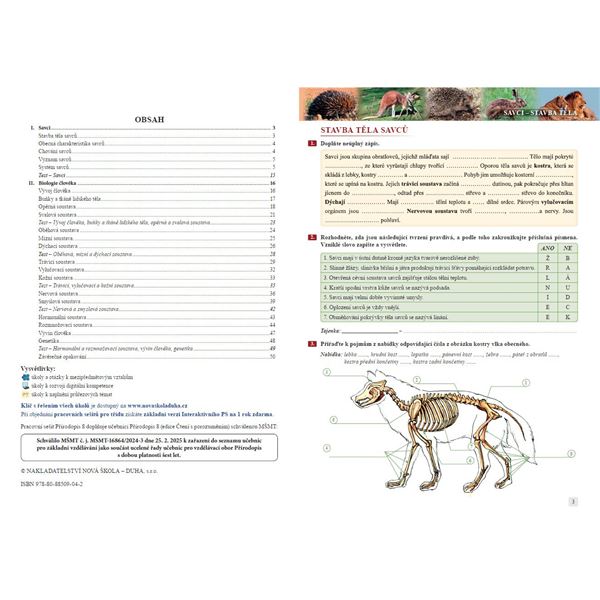 Přírodopis 8 - Savci a člověk - pracovní sešit, Čtení s porozuměním