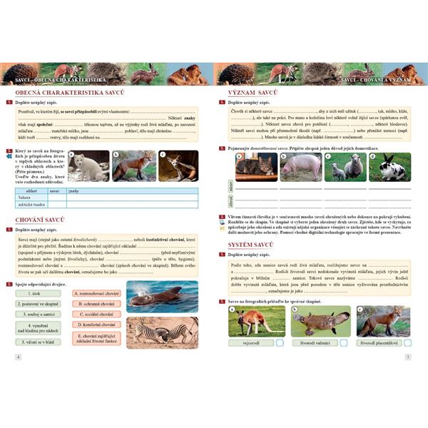 Přírodopis 8 - Savci a člověk - pracovní sešit, Čtení s porozuměním