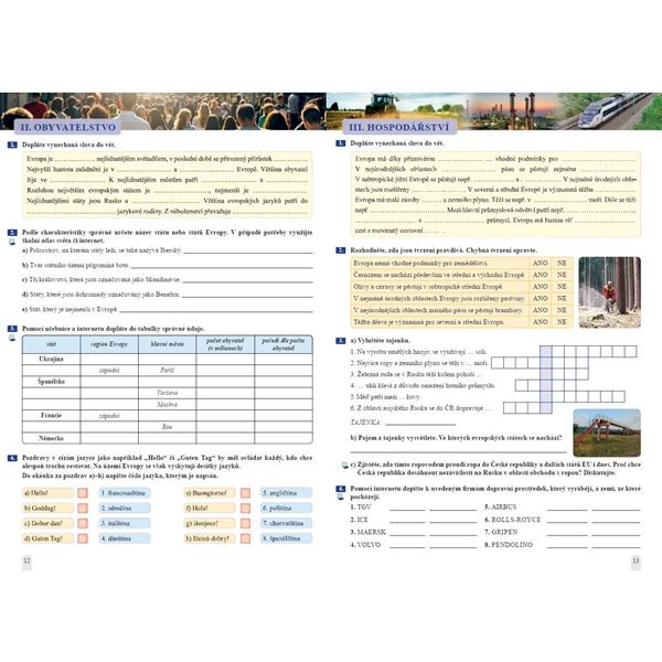 Zeměpis 8 - 1. díl Evropa - pracovní sešit, Čtení s porozuměním