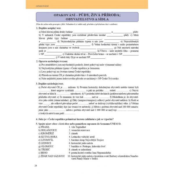 Zeměpis 8, 2. díl - Česká republika, Čtení s porozuměním - učebnice