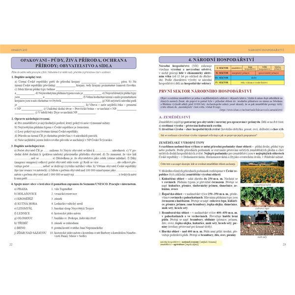 Zeměpis 8, 2. díl - Česká republika, Čtení s porozuměním - učebnice