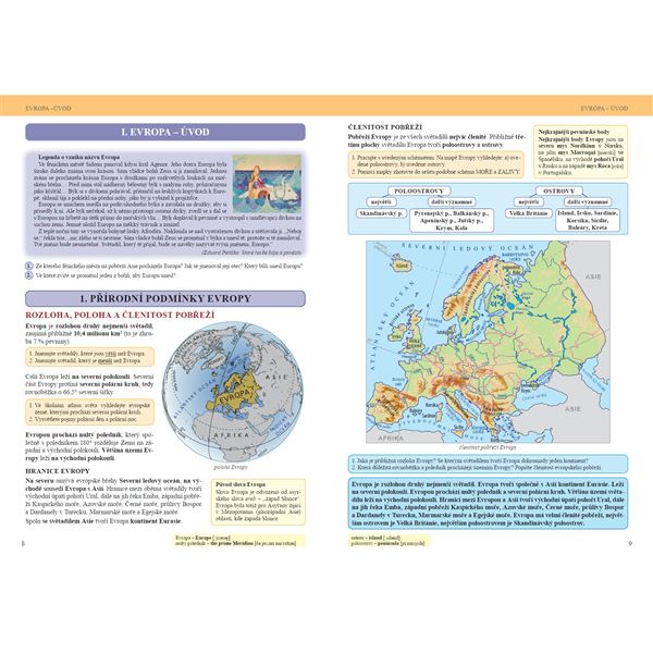 Zeměpis 8, 1. díl - Evropa, Čtení s porozuměním - učebnice