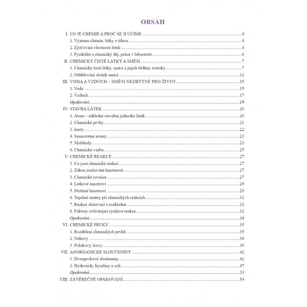 Chemie 8 - Úvod do obecné a anorganické chemie, pracovní sešit, Čtení s porozuměním
