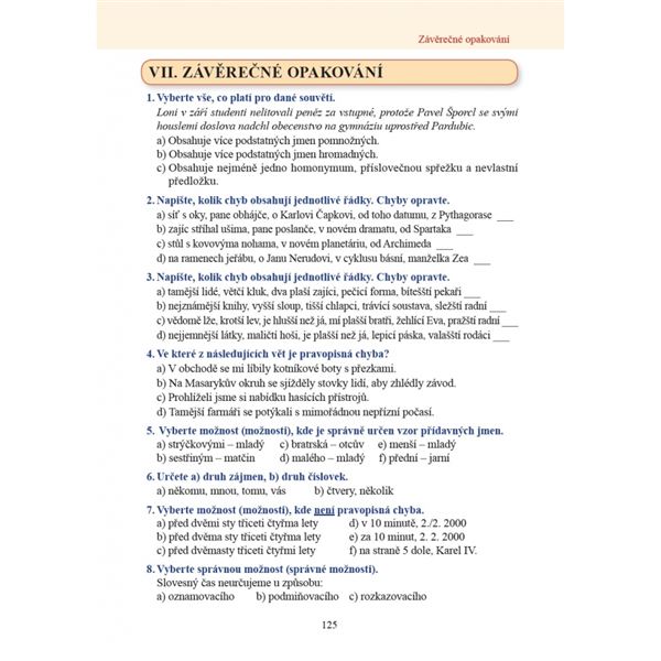 Český jazyk 9 – učebnice, Čtení s porozuměním