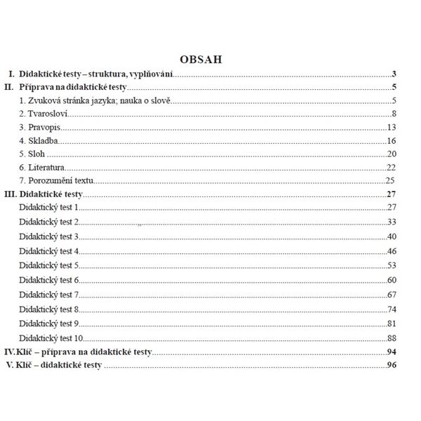 Český jazyk - příprava na příjmací zkoušky na SŠ