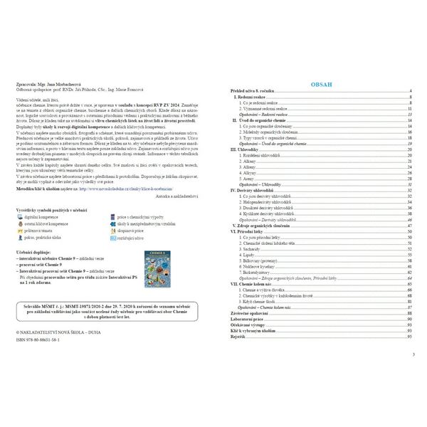 Chemie 9 - Úvod do organické chemie, biochemie a dalších chemických oborů, Čtení s porozuměním - učebnice