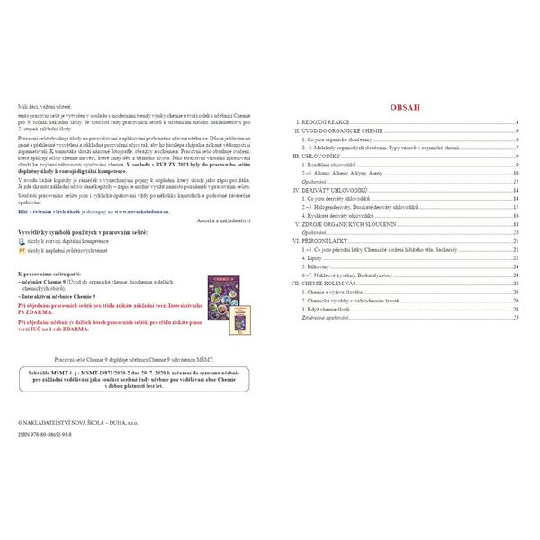 Chemie 9 - Úvod do organické chemie, biochemie a dalších chemických oborů, Čtení s porozuměním - Pracovní sešit