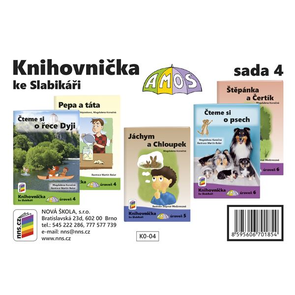Knihovnička ke Slabikáři AMOS - sada 4 (Čteme si o řece Dyji, Pepa a táta...)