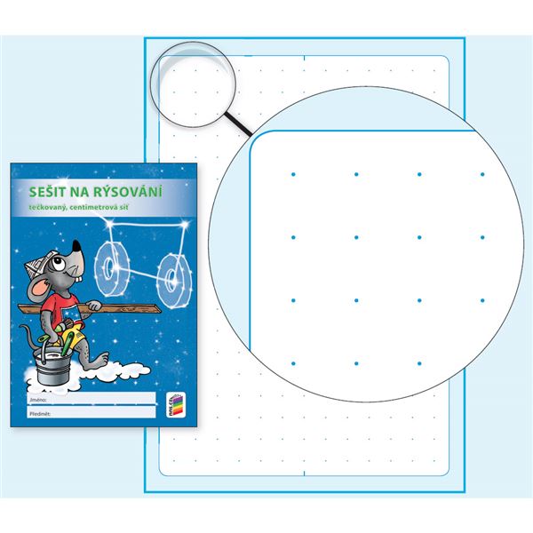 Sešit na rýsování (tečkovaný, centimetrová síť)