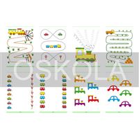 Grafomotorická cvičení - auta a vlaky