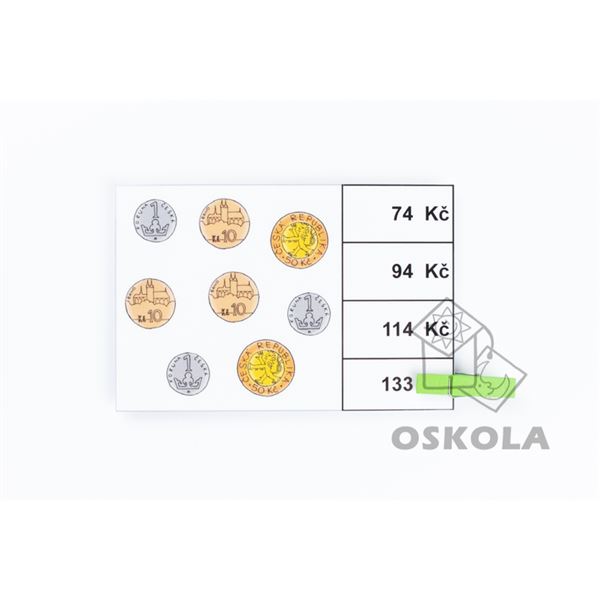 Počítáme peníze s kolíčky 1