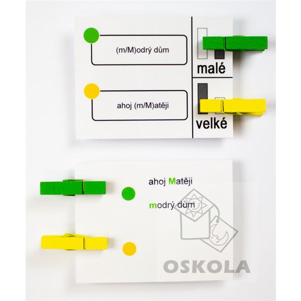 Velká a malá písmena s kolíčky