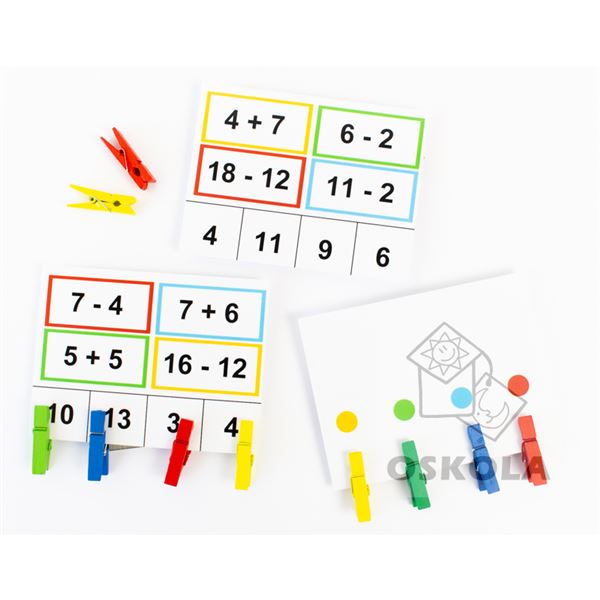 Sčítání a odčítání s kolíčky 1