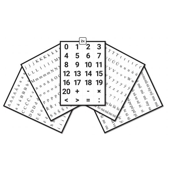 Sada písmen, slabik a číslic pro 1. roč. ZŠ