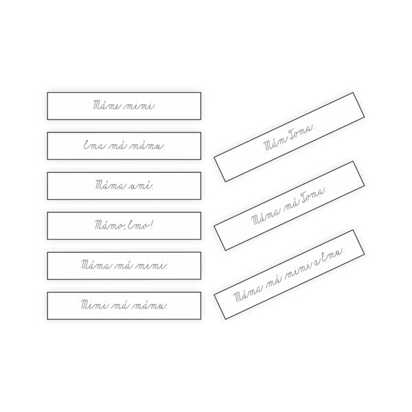 Psací písmo - kartičky s větami pro nácvik psacího písma