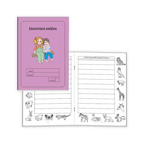Žákovská knížka 1 - Slovní hodnocení FIALOVÁ