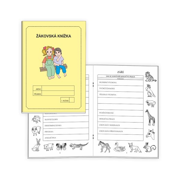 Žákovská knížka 1 - Měsíční hodnocení ŽLUTÁ