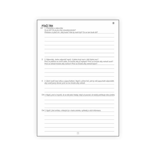 Čtení 4 - pracovní listy