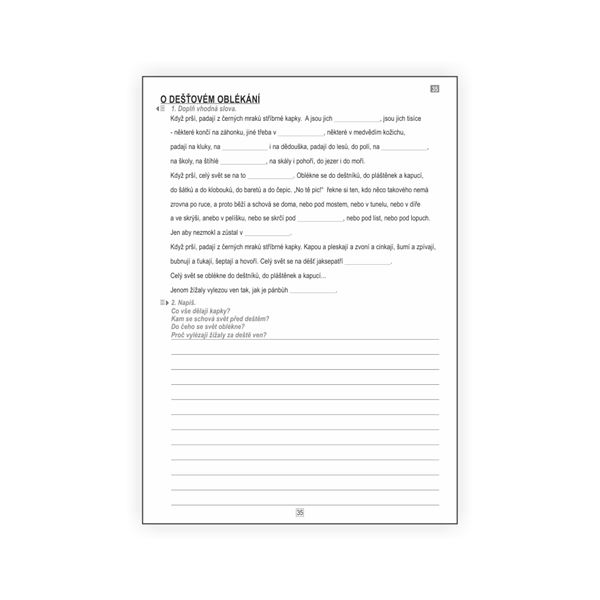 Čtení 4 - pracovní listy