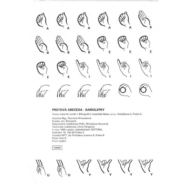 Prstová abeceda - samolepky