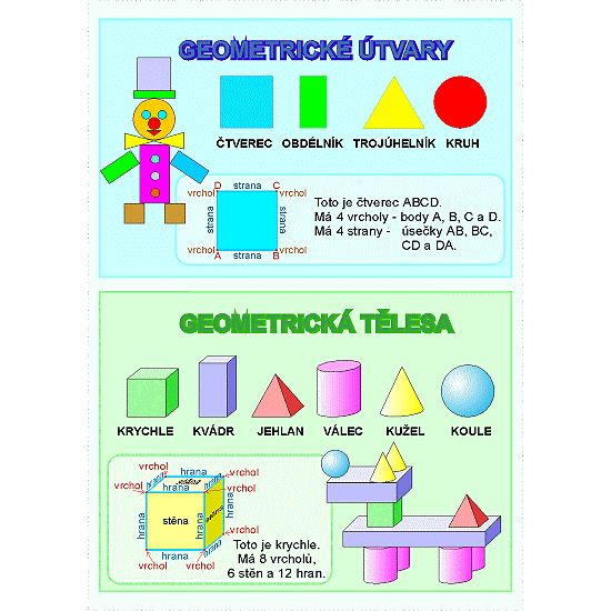 Geometrické útvary, tělesa - obraz 70x100 cm