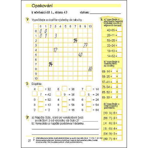 Matematika 3/1 - procvičovací sešit