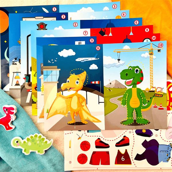 Sada s nálepkami – Obleč si dinosaury