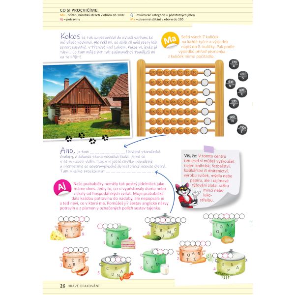 Hravé opakování učiva 3. třídy: Prázdninové putování