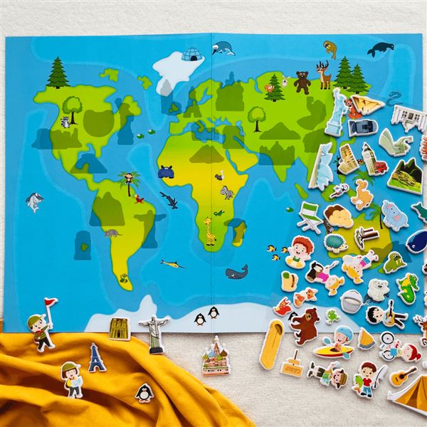 Malý cestovatel s 3D samolepkami