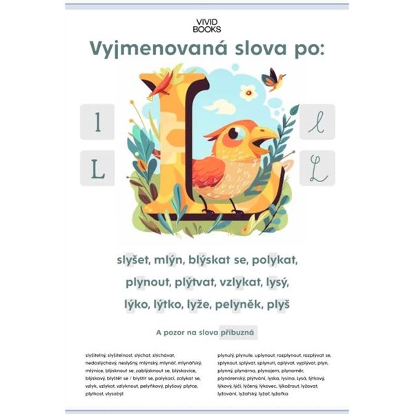 Vyjmenovaná slova po: L - nástěnný plakát A1
