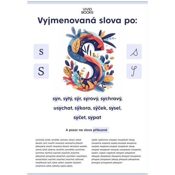 Vyjmenovaná slova po: S - nástenný plakát Extra velký