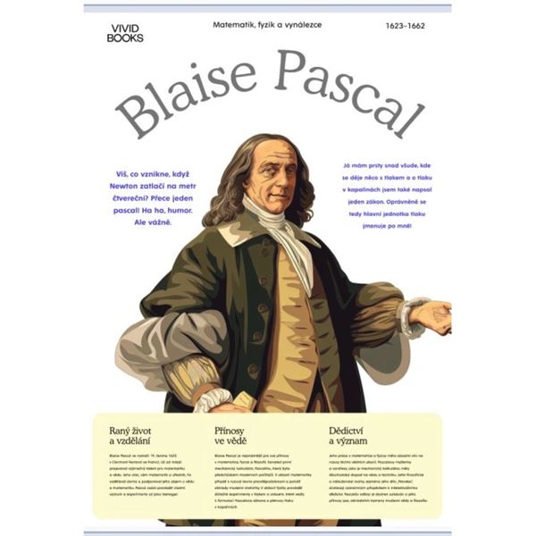 Blaise Pascal - nástěnný plakát Extra velký